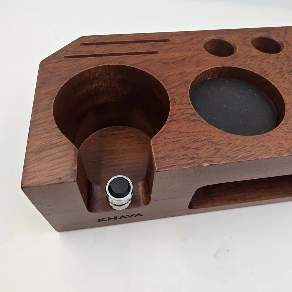 KNODOS Rosewood Espresso Tamping Station 54mm for Breville Portafilter Holder O3